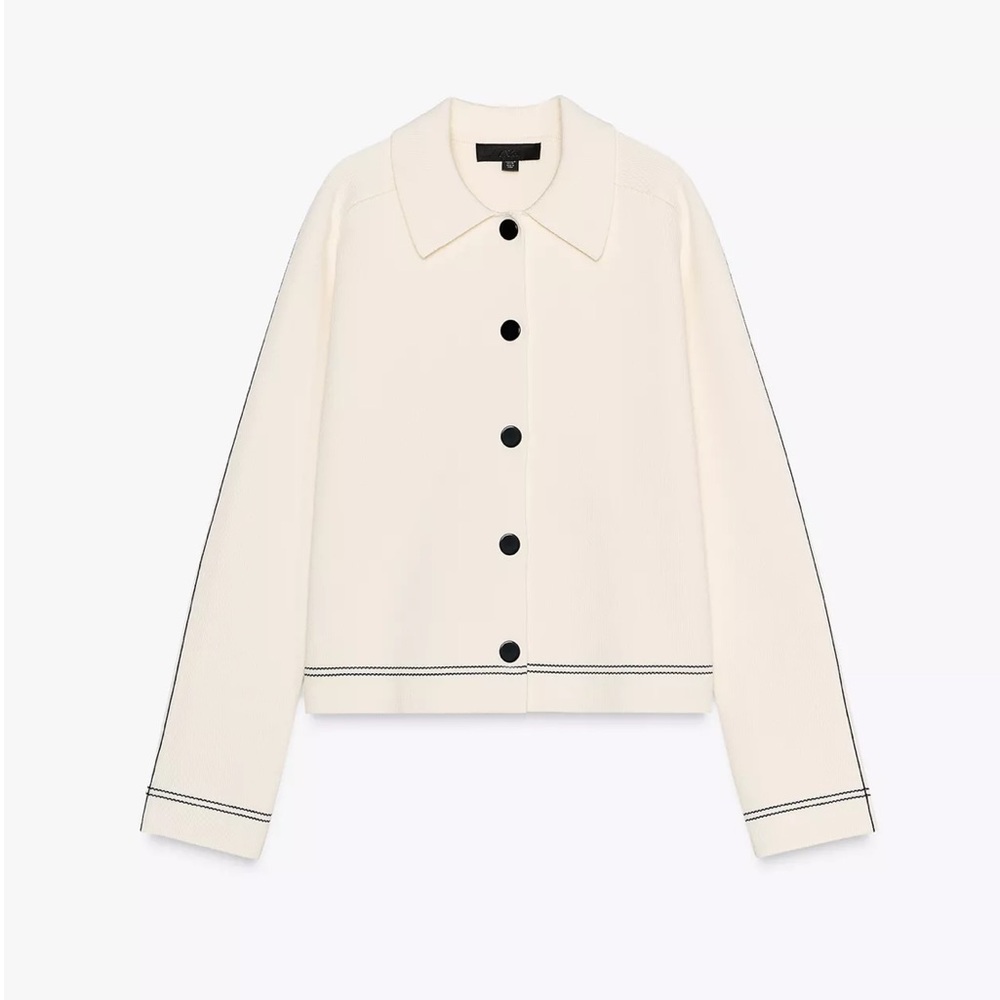 Zara knit jacket with piped seams